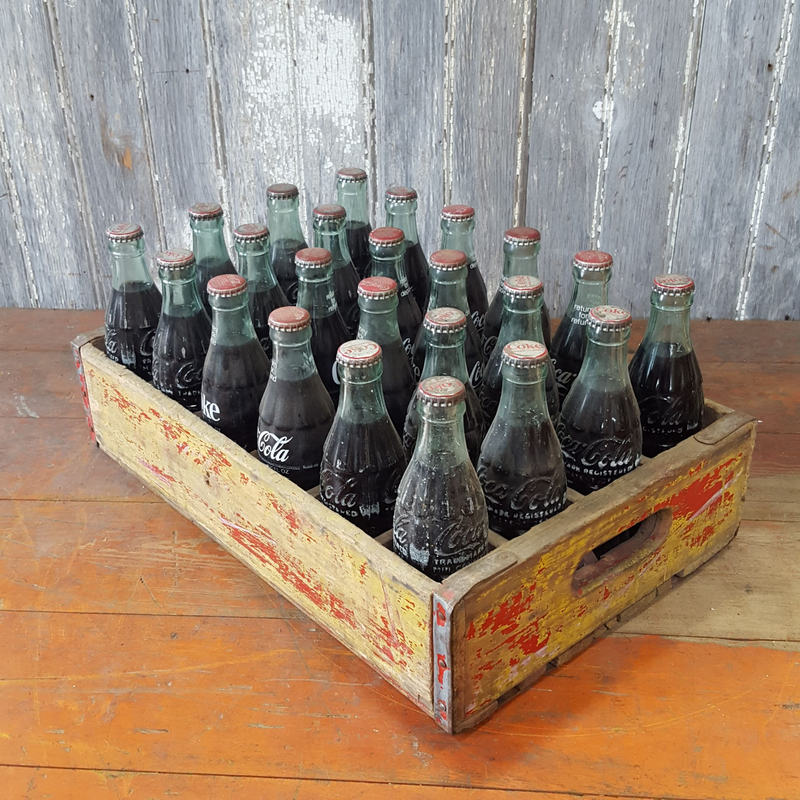 Vintage Crate Of Unopened Coca Cola Bottles Tramps Prop Hire