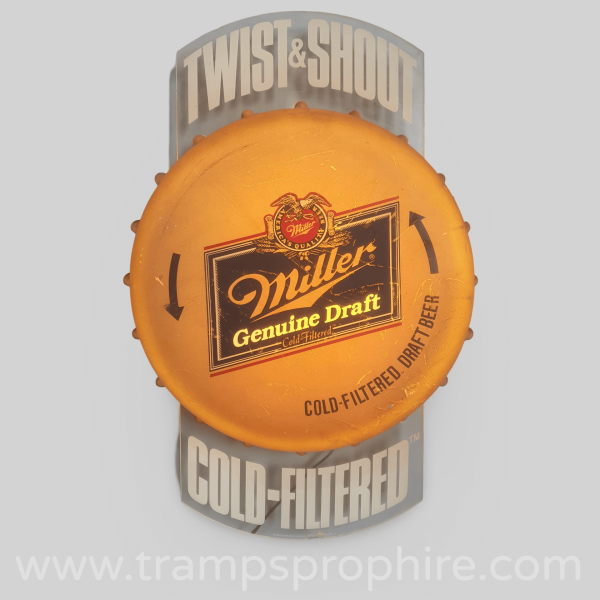 Genuine Miller 1988 Draft Twist and Shout Beer Cap Light Sign