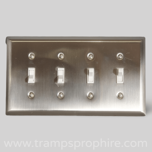 Chrome Quad Light Switch Wall Faceplates