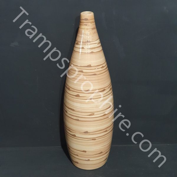 Large Striped Narrow Neck Vase