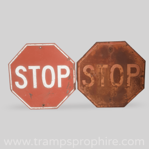 American Red Embossed Stop Road Sign