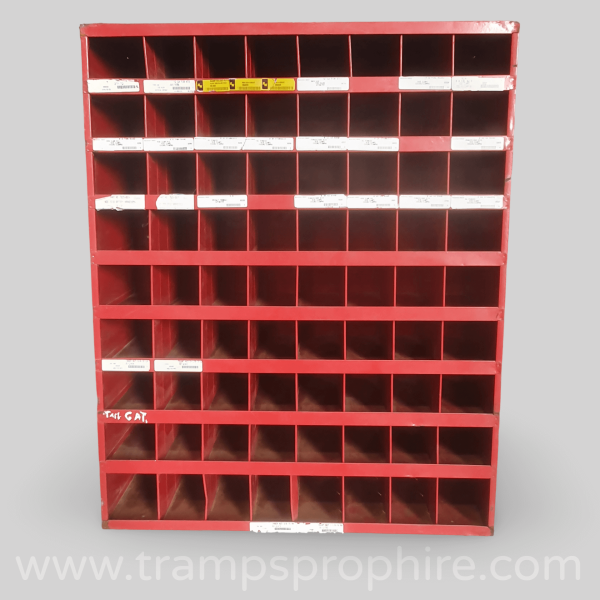 Red  Pigeon Hole Workshop Storage Unit