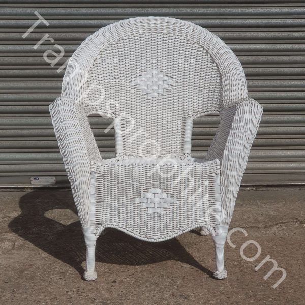 White Plastic Wicker Chair