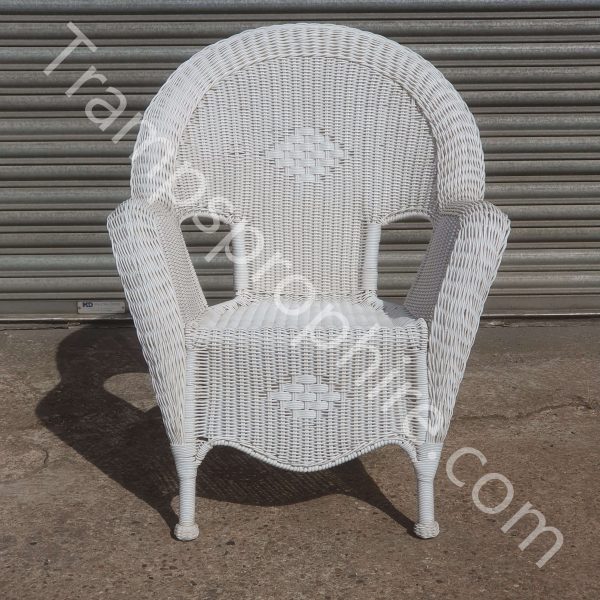 White Plastic Wicker Chair