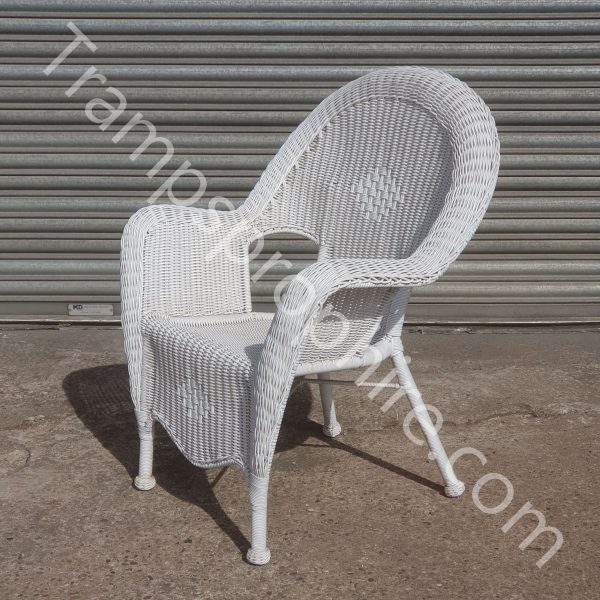 White Plastic Wicker Chair