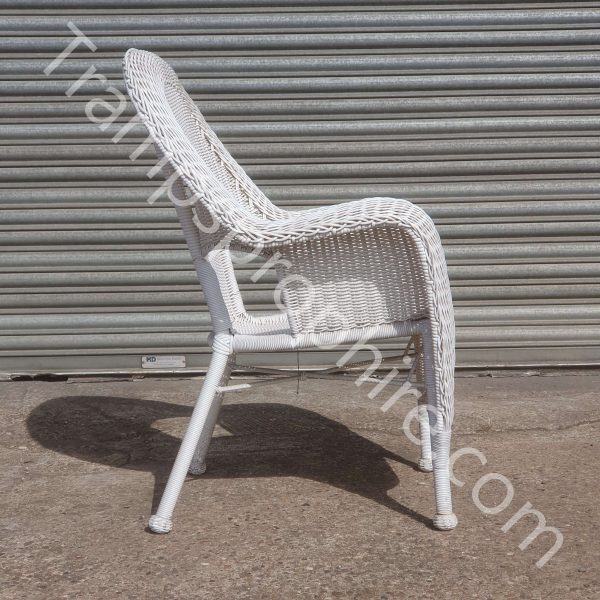 White Plastic Wicker Chair