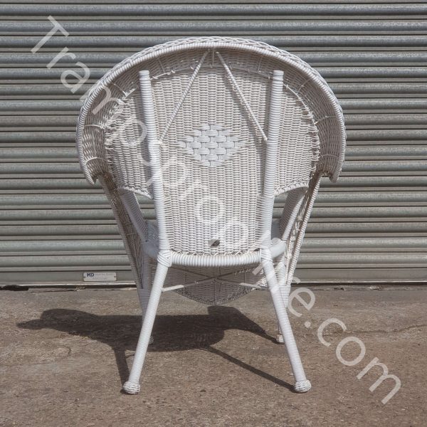 White Plastic Wicker Chair