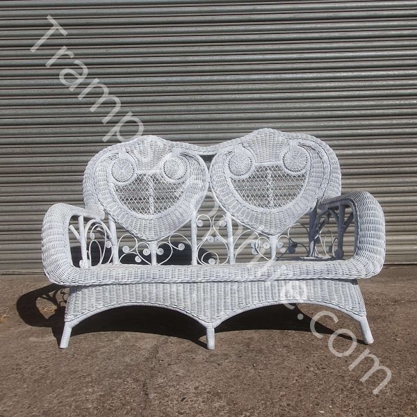 White Wicker Garden Sofa Set