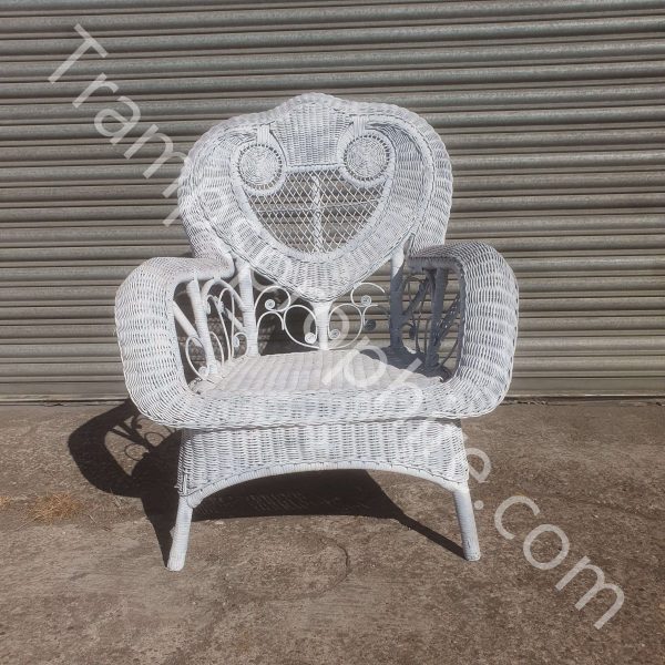 White Wicker Garden Sofa Set