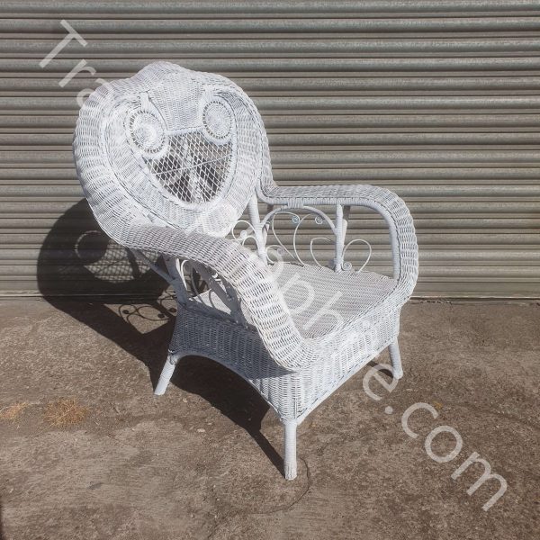 White Wicker Garden Sofa Set